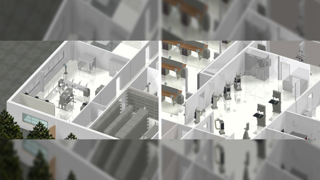 Care Center, Bochum: A Plan Takes Shape: 3D Visualisation Played A Key Role In The Preliminary Phase Of The Building Project As Project Partner Ottobock's Planning And Equipping Department Brought The Classic 2D Plans To Life In Their 3D Version. This Included A Video That Took The Client On An Imaginary Flight Through The Building To Visualise The Rooms Better, For Example, The Machine Room (left) And The Resin Casting Room (right).